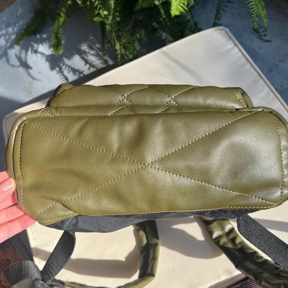 MARC by Marc Jacobs Moto Pillow Medium Quilted Backpack Olive Green - Picture 7 of 9